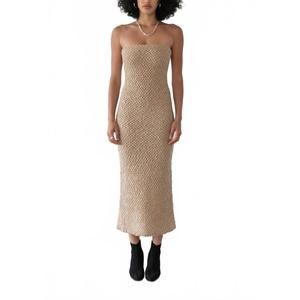 NEW TROIS chloe dress in beige